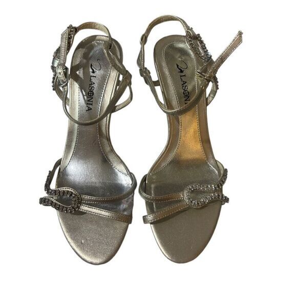 Lasonia swirl rhinestone sandal with quarter strap shoes size 6.5 - Picture 1 of 5